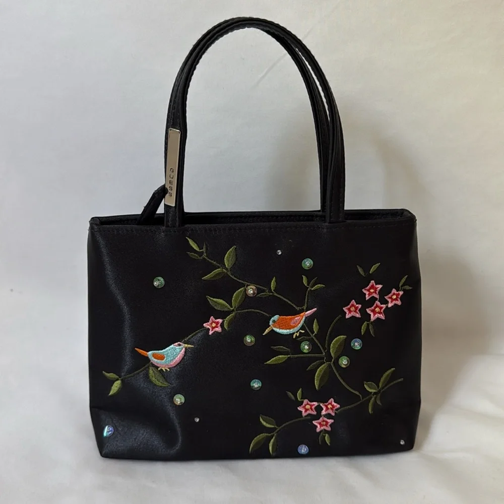 Guess Embroidered Black Handbag - Picture 5 of 10